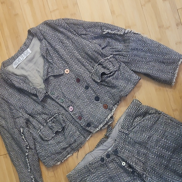 Magnolia Pearl Jackets & Blazers - Magnolia Pearl Double breasted  Suit Cotton Blend linen rare